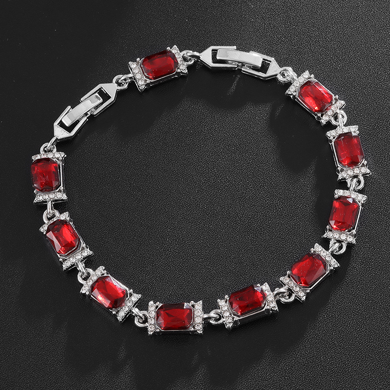 Hip Hop Square Synthetic Cubic Zirconia Tennis Bracelet